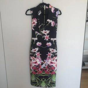 Ted Baker, floral sleeveless body con dress